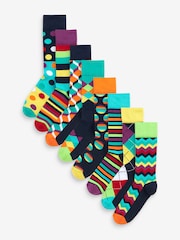 Bright Mix Geo Pattern Socks 8 Pack - Image 1 of 10