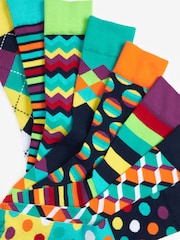 Bright Mix Geo Pattern Socks 8 Pack - Image 10 of 10