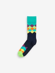 Bright Mix Geo Pattern Socks 8 Pack - Image 6 of 10