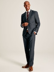Joules Navy Check Wool Slim Fit Suit: Jacket - Image 3 of 8