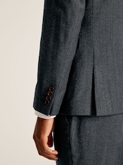 Joules Navy Check Wool Slim Fit Suit: Jacket - Image 7 of 8