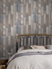 Natural Distressed Wood Plank Paste The Wall 10M Wallpaper - Image 1 of 4
