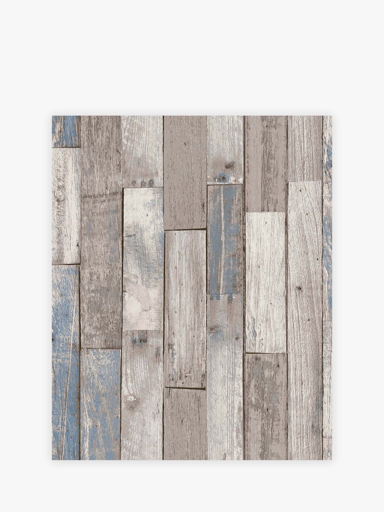 Natural Distressed Wood Plank Paste The Wall 10M Wallpaper - Image 2 of 4