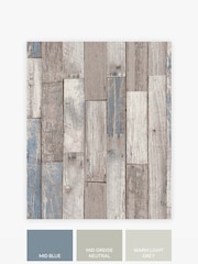 Natural Distressed Wood Plank Paste The Wall 10M Wallpaper - Image 3 of 4