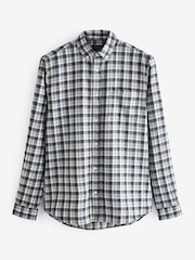 Grey/Blue Next Signature Brushed Flannel Check Shirt - Image 7 of 7