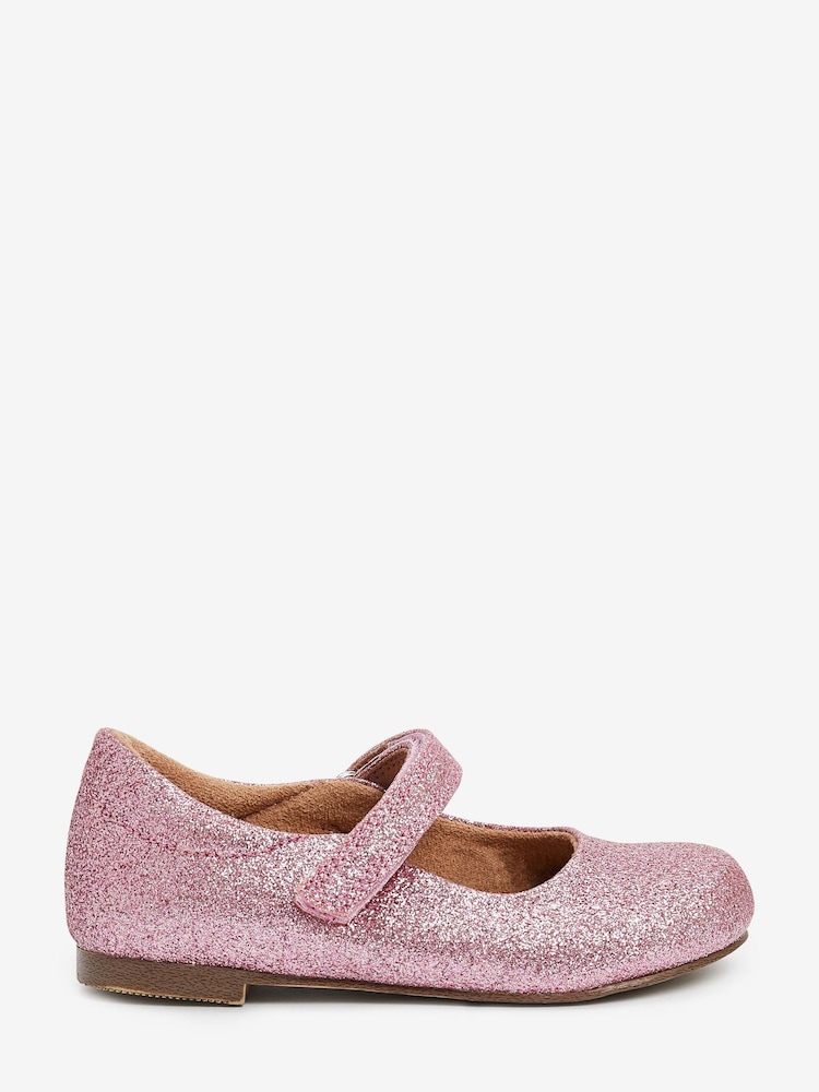Pink Glitter Standard Fit (F) Mary Jane Occasion Shoes - Image 1 of 4