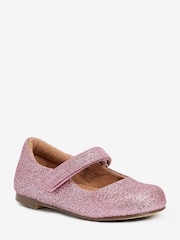 Pink Glitter Standard Fit (F) Mary Jane Occasion Shoes - Image 2 of 4