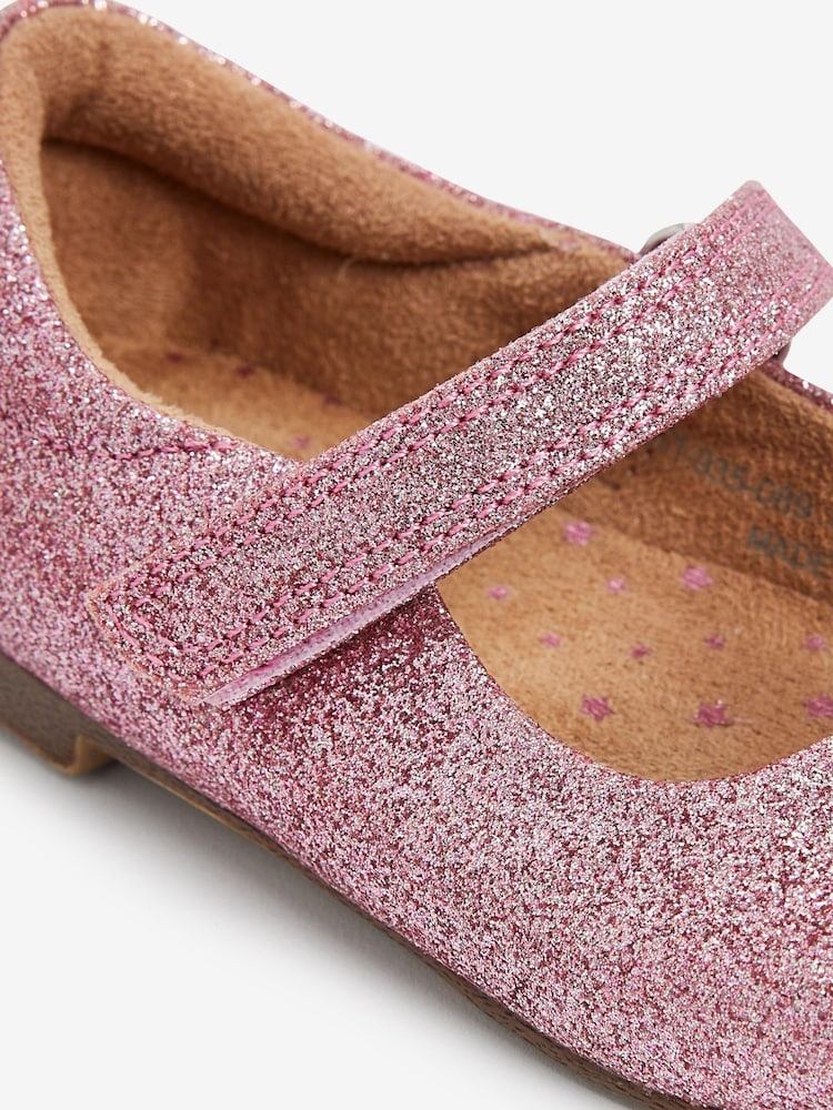 Pink Glitter Standard Fit (F) Mary Jane Occasion Shoes - Image 4 of 4