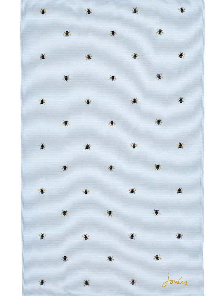Joules Blue Botanical Bee 100% Cotton Beach Towel - Image 3 of 3