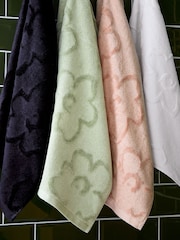 Ted Baker White Magnolia 100% Cotton Jacquard Towel - Image 1 of 4