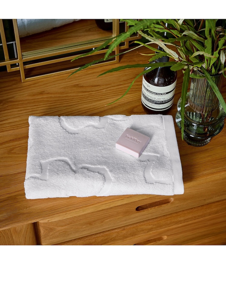 Ted Baker White Magnolia 100% Cotton Jacquard Towel - Image 4 of 4