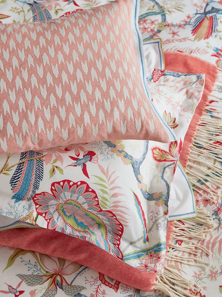 Sanderson Red Suva Tassel Throw - Image 3 of 3