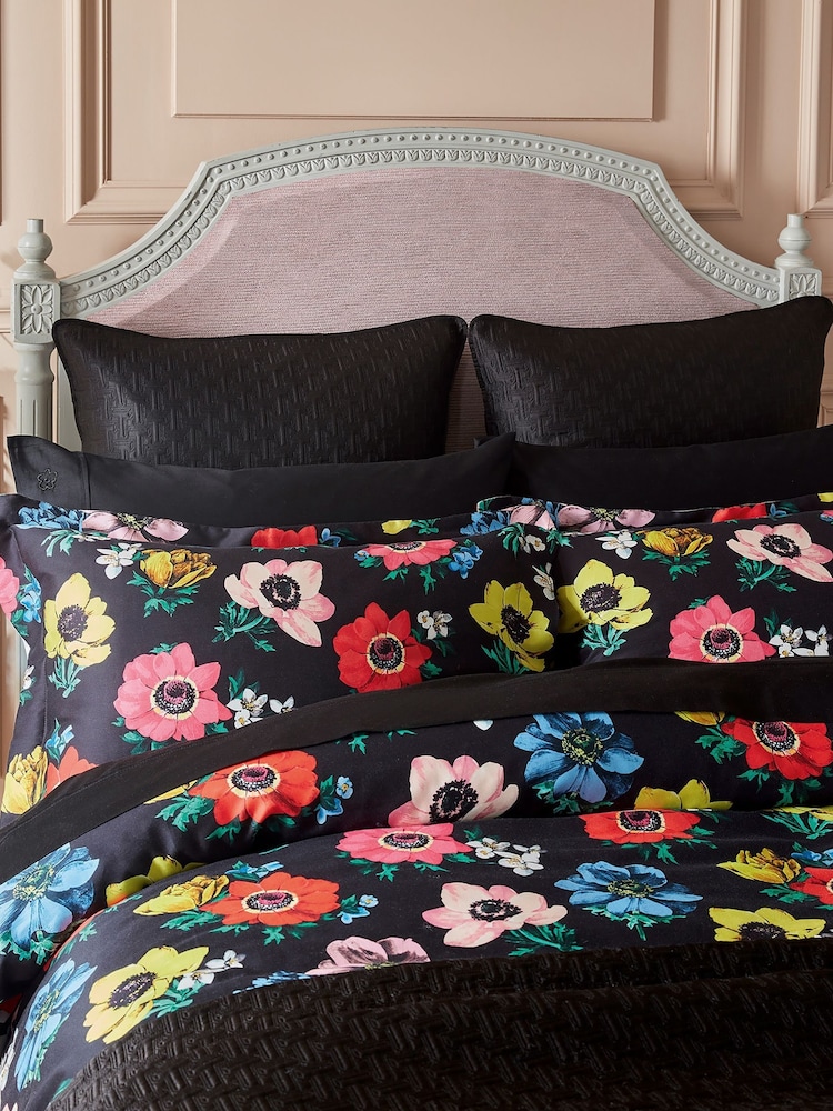 Ted Baker Black T Quilted Polysatin Sham Pillowcase - Image 1 of 4