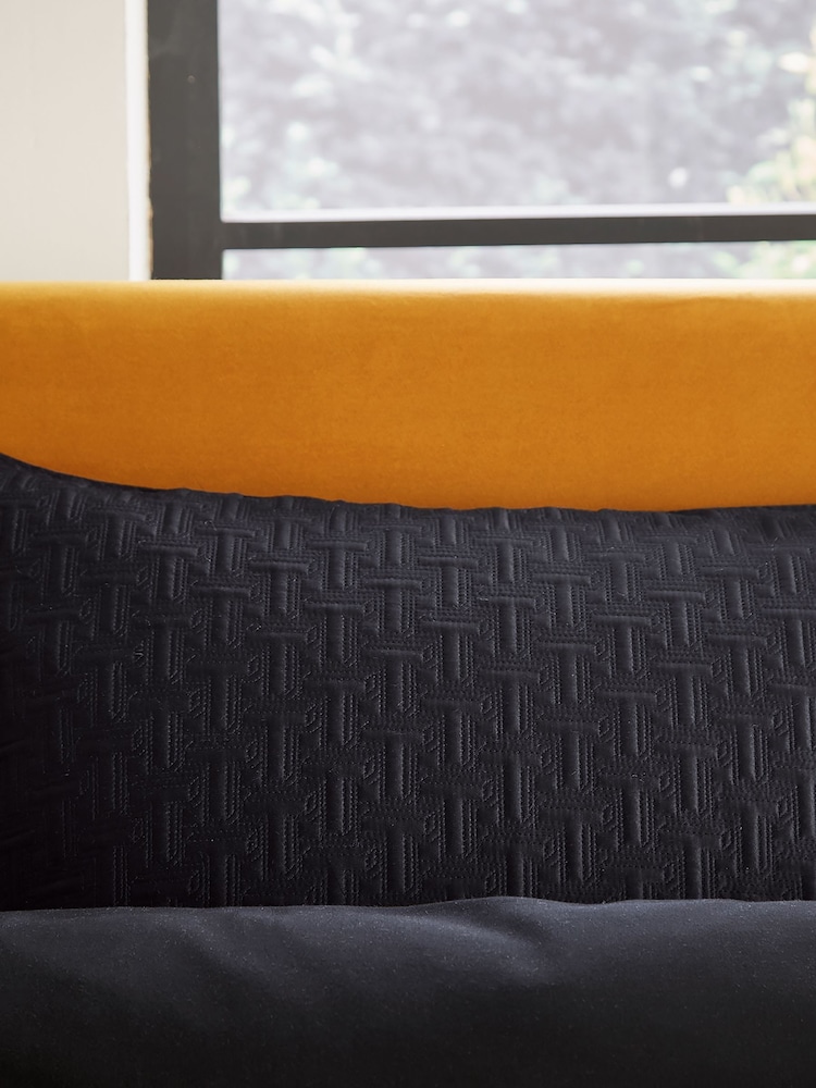 Ted Baker Black T Quilted Polysatin Sham Pillowcase - Image 2 of 4
