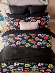 Ted Baker Black T Quilted Polysatin Sham Pillowcase - Image 3 of 4