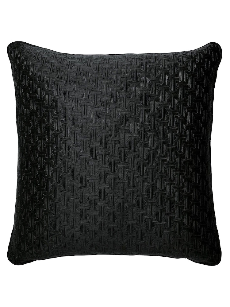 Ted Baker Black T Quilted Polysatin Sham Pillowcase - Image 4 of 4