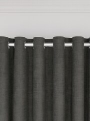 Nalu Nicole Scherzinger Grey Kalo Textured Fully Lined Eyelet Curtains - Image 3 of 4