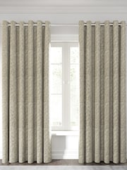 Nalu Nicole Scherzinger Natural Hana Textured Fully Lined Eyelet Curtains - Image 1 of 4