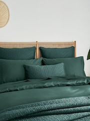 Ted Baker Forest Green Silky Smooth Plain Dye 250 Thread Count Cotton 100% Cotton Pillowcase - Image 1 of 4