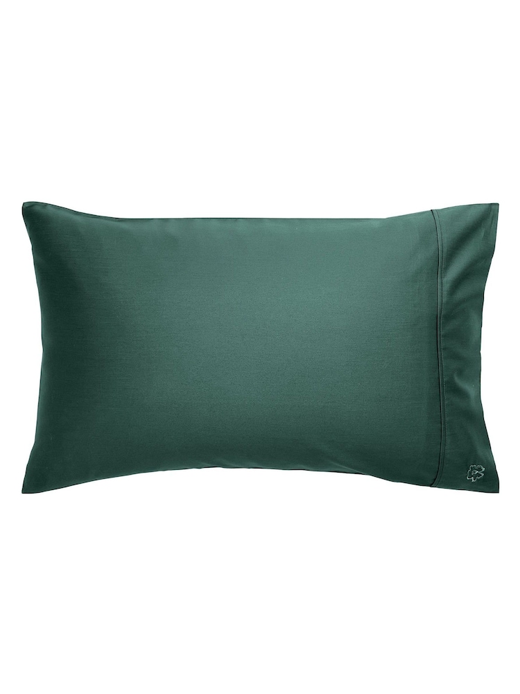 Ted Baker Forest Green Silky Smooth Plain Dye 250 Thread Count Cotton 100% Cotton Pillowcase - Image 4 of 4