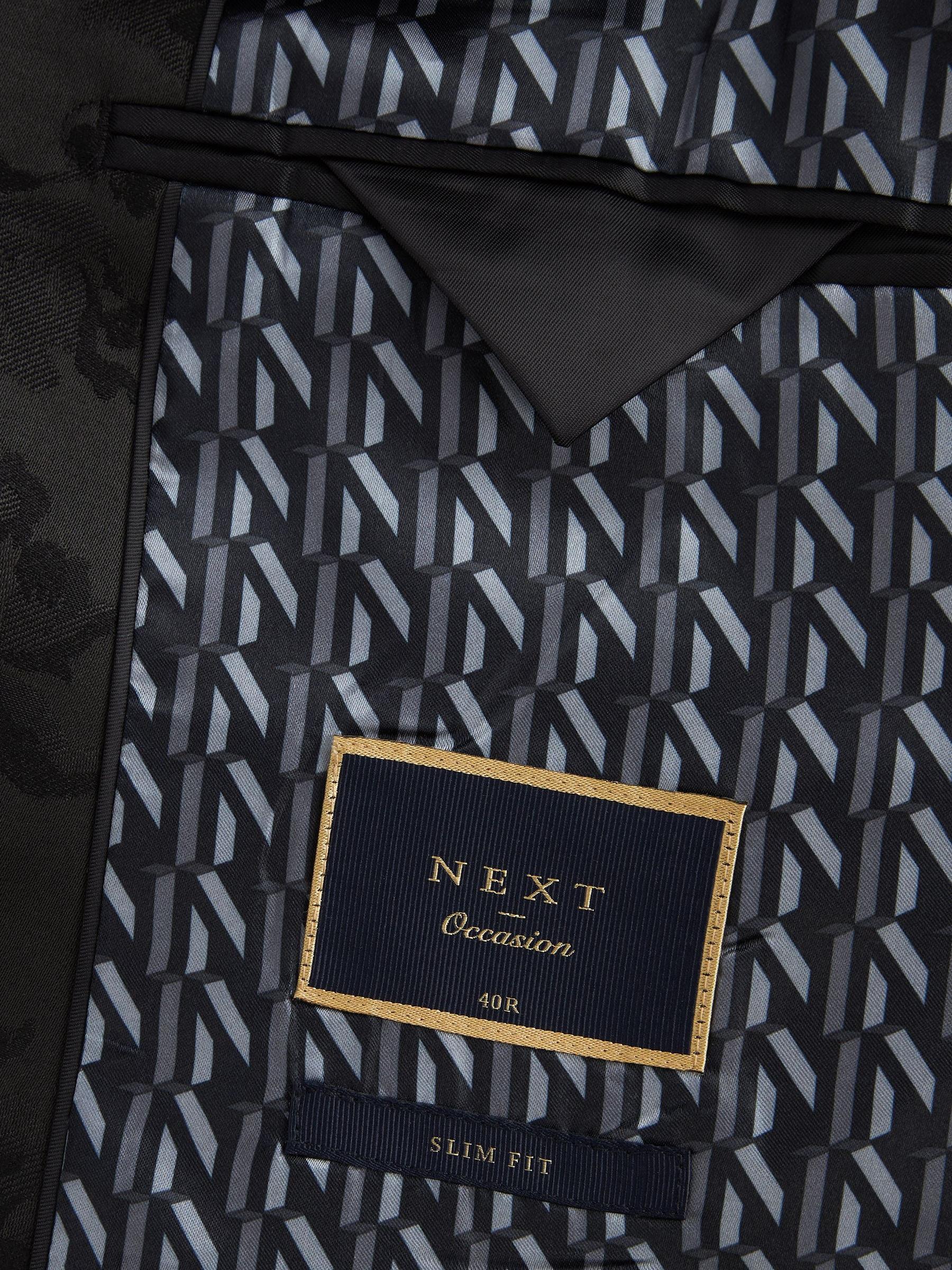Buy Black Jacquard Tuxedo Suit: Jacket from Next Luxembourg