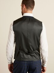 Navy Blue Check Suit: Waistcoat - Image 2 of 10