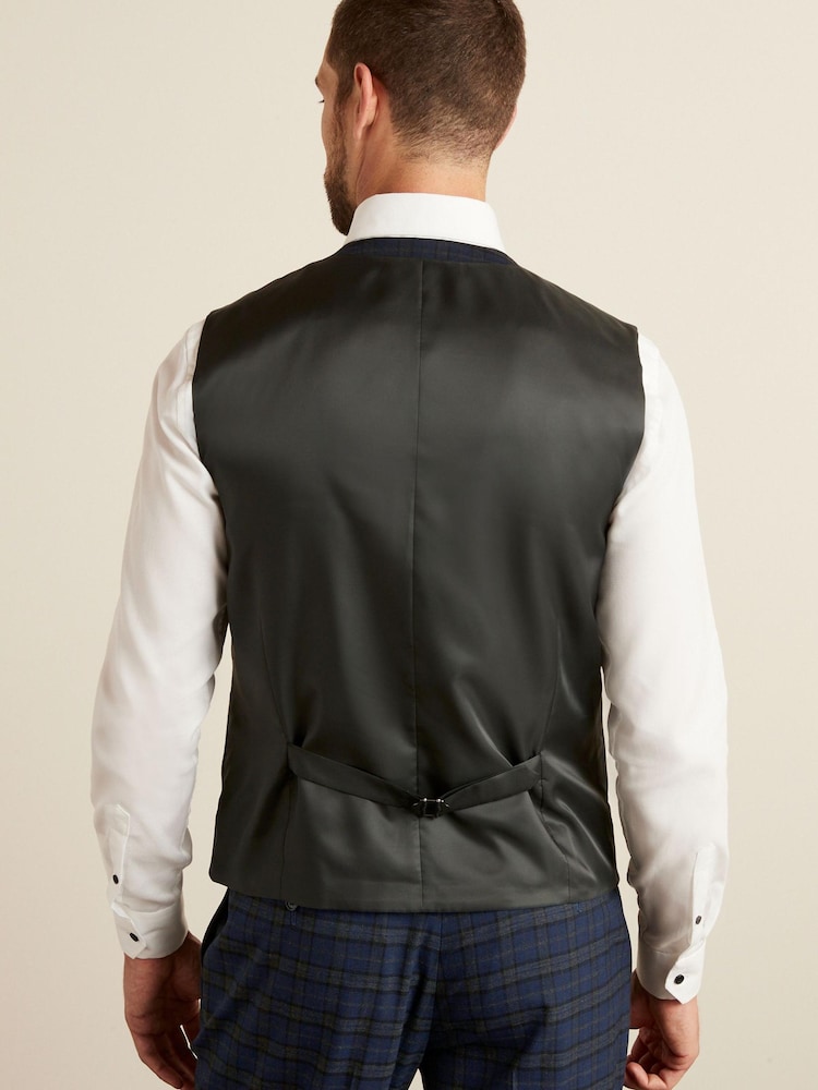 Navy Blue Check Suit: Waistcoat - Image 2 of 10 Navy Blue Check Suit: Waistcoat - Image 2 of 10