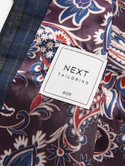 Navy Blue Check Suit: Waistcoat - Image 7 of 10