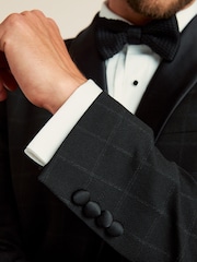 Black Check Tuxedo Suit Jacket - Image 5 of 10