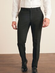 Black Skinny Fit Check Tuxedo Suit: Trousers - Image 1 of 8