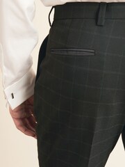 Black Skinny Fit Check Tuxedo Suit: Trousers - Image 5 of 8