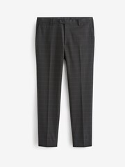 Black Skinny Fit Check Tuxedo Suit: Trousers - Image 6 of 8