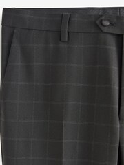 Black Skinny Fit Check Tuxedo Suit: Trousers - Image 7 of 8
