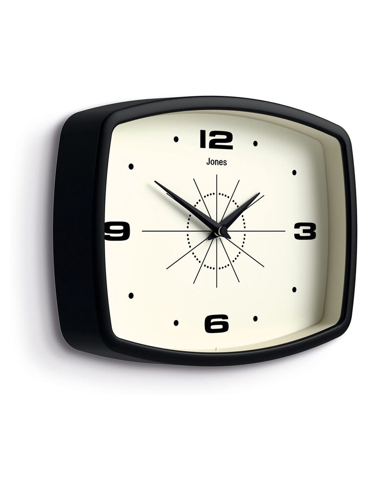 Buy Jones Clocks Black Black Movie Retro Wall Clock from the Next