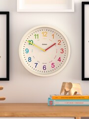 Jones Clocks White Kids White Linen Wall Clock - Image 1 of 4