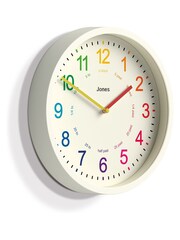 Jones Clocks White Kids White Linen Wall Clock - Image 3 of 4