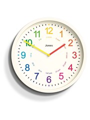 Jones Clocks White Kids White Linen Wall Clock - Image 4 of 4
