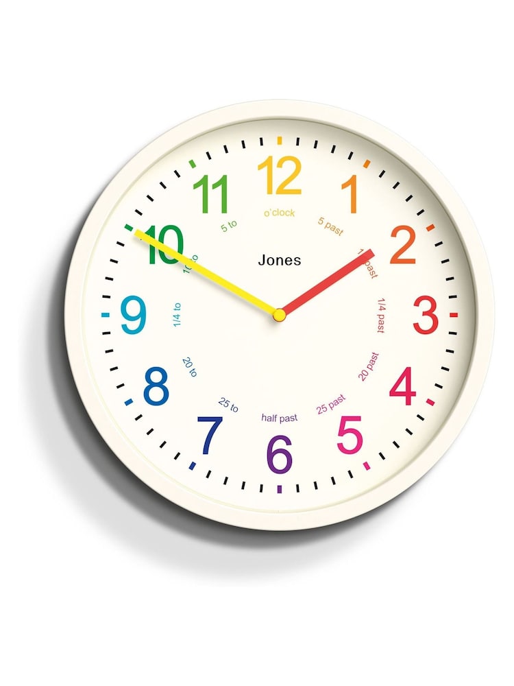 Jones Clocks White Kids White Linen Wall Clock - Image 4 of 4