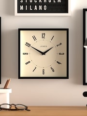 Jones Clocks Black Black Box Square Wall Clock - Image 1 of 4