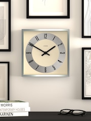 Jones Clocks Silver Silver Box Square Wall Clock - Image 1 of 4