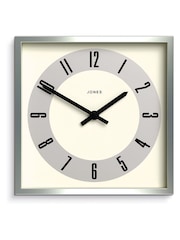Jones Clocks Silver Silver Box Square Wall Clock - Image 4 of 4