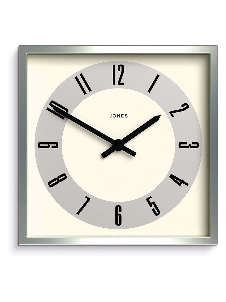 Jones Clocks Silver Silver Box Square Wall Clock - Image 4 of 4