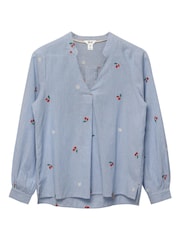 Khost Blue Clothing Embroidered Cherry Print Shirt - Image 3 of 3