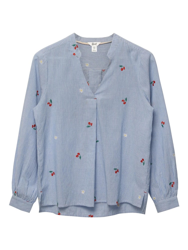 Khost Blue Clothing Embroidered Cherry Print Shirt - Image 3 of 3