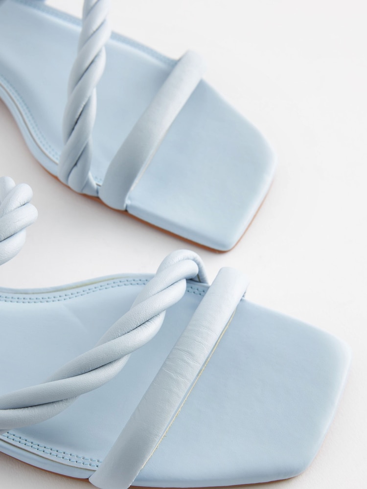 Blue Signature Leather Flat Twist Detail Mule Sandals - Image 6 of 6 Blue Signature Leather Flat Twist Detail Mule Sandals - Image 6 of 6