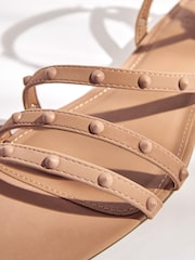 Camel Brown Forever Comfort® Stud Sandals with Ankle Strap - Image 6 of 7