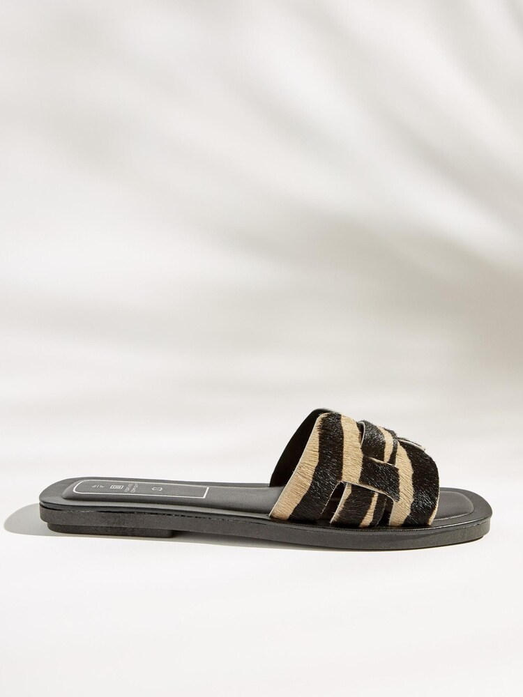 Tiger Print Regular/Wide Fit Forever Comfort® Leather Mule Flat Sandals - Image 2 of 7
