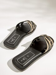 Tiger Print Regular/Wide Fit Forever Comfort® Leather Mule Flat Sandals - Image 4 of 7