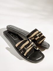Tiger Print Regular/Wide Fit Forever Comfort® Leather Mule Flat Sandals - Image 5 of 7