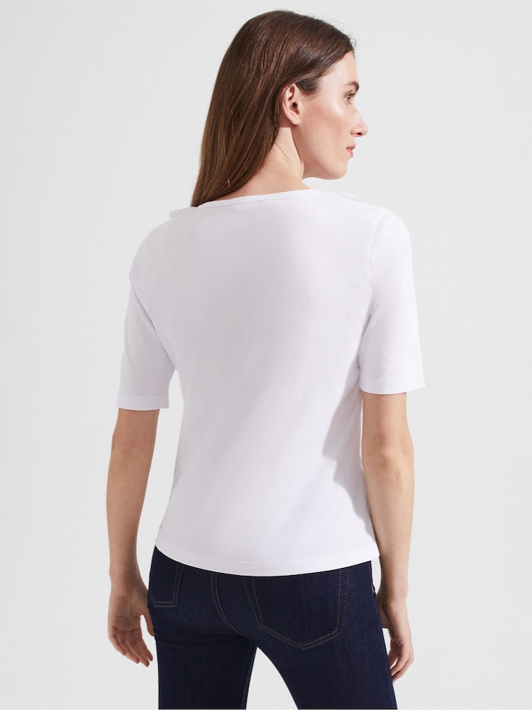 Hobbs White Demi Broderie Top - Image 2 of 4 Hobbs White Demi Broderie Top - Image 2 of 4